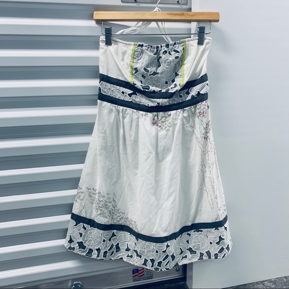 NWT white, navy, and lime Kimchi Cotton Lined Dress Urban Outfitters